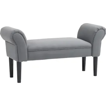 Postel Čalouněná lavice k posteli 102 x 36 x 51 cm | tmavě šedá