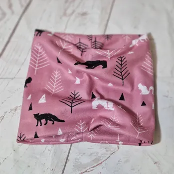 Nákrčník Flísový nákrčník Yháček, Lesní zvěř na starorůžové