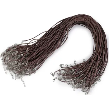 Hobby drát Voskovaná šňůrka s karabinkou délka 45 cm Varianta: 7 hnědá kávová, Balení: 1 ks