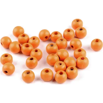 Hobby drát Dřevěné korálky Ø10 mm Varianta: 10 oranžovožlutá, Balení: 1000 g