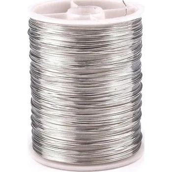 Věnec Dekorační drátek měděný Ø0,3 mm, návin 10 m Varianta: 3 stříbrná světlá, Balení: 10 ks