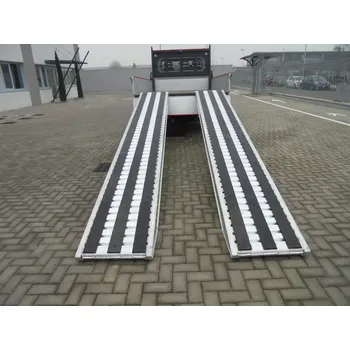 Nakládací rampa pro vozidlo Hliníkové nájezdy s gumovým povrchem, hliníkové nájezdy pro silniční válce, pásové bagry s ocelovými pásy, 1 pár, délka 2,5 m, výška profilu 140 mm, nosnost 9.500 kg, LOTUS (LOTUS AluTech)