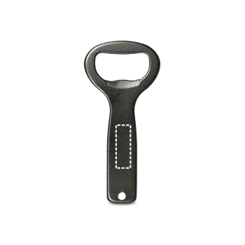 Otvírák BARLEY. Hliníkový otvírák na láhve 3 Střed, 30 x 10 Sítotisk (plast, papír), 1 barva