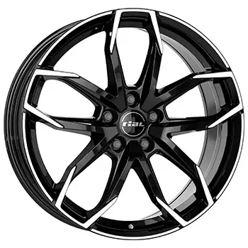 Alu kolo Alu kola RIAL LUCCA, 19x8 5x115 ET45, černá lesklá + leštění