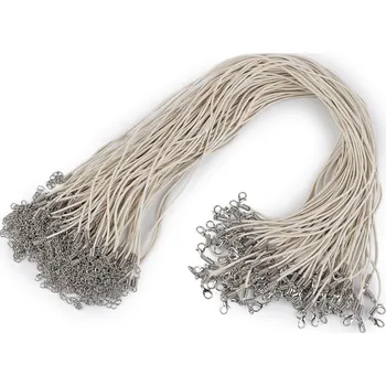 Hobby drát Voskovaná šňůrka s karabinkou délka 45 cm Varianta: 2 krémová světlá, Balení: 1 ks