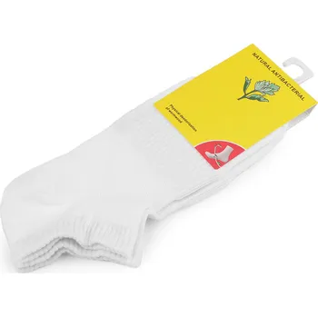 pracovní ponožka Bavlněné antibakteriální ponožky kotníkové unisex Varianta: 1 (vel. 32-35) bílá, Balení: 1 pár