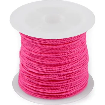 Hobby drát Šnůrka PES kroucená Ø1 mm voskovaná Varianta: 5 růžová neon, Balení: 1 ks