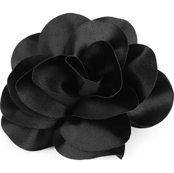 Paraván Brož / ozdoba do vlasů saténový květ Ø14,5 cm Varianta: 7 černá, Balení: 1 ks