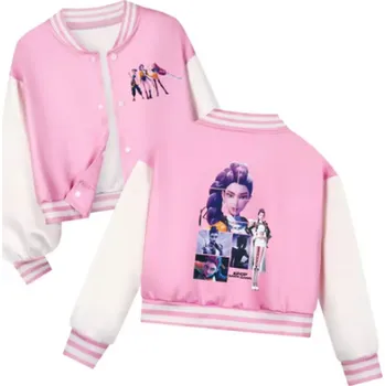 Chlapecký svetr KPop Demon Hunters (Lovkyně démonů) KPop Demon Hunters - kratší dívčí mikina (v baseballovém vzhledu) Barva: růžová (6), Velikost: 160