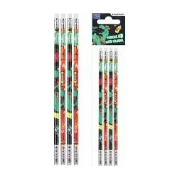 Ołówek z gumką HB Skate Dino 4szt