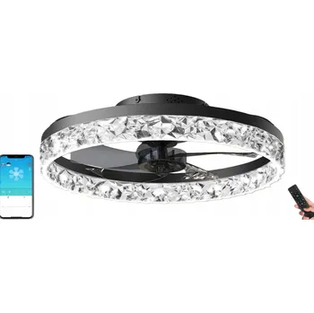 Lampička LED lampa s ventilátorem KRYSTI černá