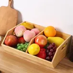 Stohovatelný bambusový organizér 2 přihrádky