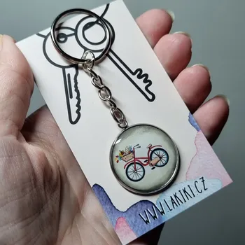 Klíčenka s autorským motivem - bicykl