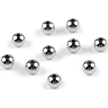 Hobby drát Korálky z nerezové oceli Ø6 mm Varianta: platina, Balení: 10 ks
