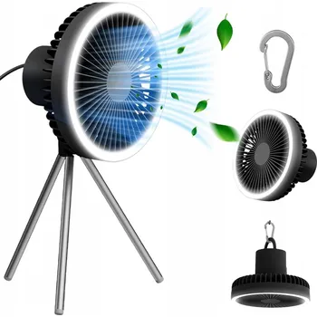 Vzduchotechnika UNIVERZÁLNÍ STOLNÍ VENTILÁTOR LAMPAO 2V1 SE SVĚTLEM, STATIVEM A USB KABELEM