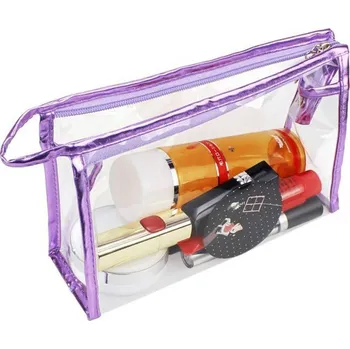 Kosmetická taška Průhledná kosmetická taštička - fialová