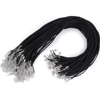 Hobby drát Šnůrka z eko kůže s karabinkou 0,3x45 cm Varianta: 1 černá, Balení: 10 ks