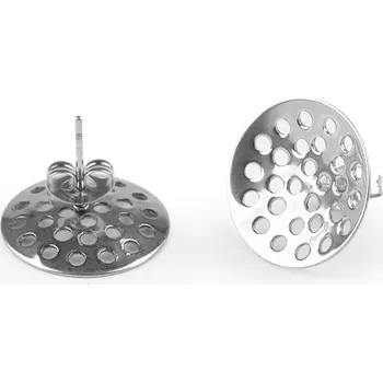 Hobby drát Náušnicová puzeta se sítkem Ø16; 18; 20 mm z nerezové oceli Varianta: 1 (16 mm) platina, Balení: 2 ks