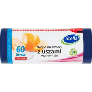 Pytle na odpadky Stella Pytle na odpadky s ušima odolné 60 L tmavě modré 20 ks