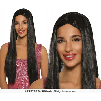 Karnevalová paruka Guirca paruka dlouhé vlasy černá