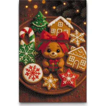 Diamantové malování Diamantové malování - Roztomilé perníčky Velikost: 40x60cm, Rámování: Pouze srolované plátno, Diamanty: Kulaté