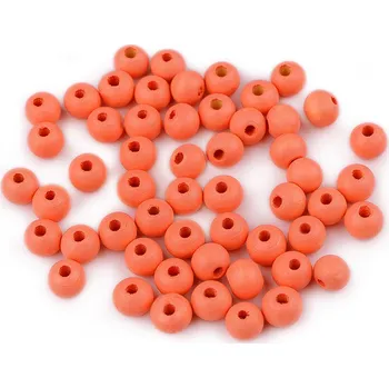 Hobby drát Dřevěné korálky Ø8 mm Varianta: 7 oranžová dýňová, Balení: 500 g