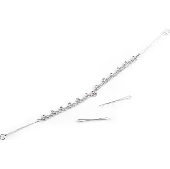 Sportovní čelenka Štrasová ozdoba / čelenka do vlasů Varianta: 3 crystal stříbrná, Balení: 1 ks