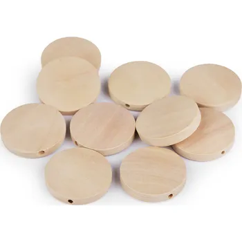 Hobby drát Dřevěné korálky nelakované Ø25 mm Varianta: přírodní sv., Balení: 50 ks