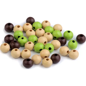 Korálek Dřevěné korálky Ø8 mm - 20g Varianta: 5 žlutobéžová, Balení: 20 g