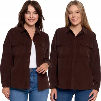 Dámská košile Dámská košile Moraj hnědá bavlněná L/XL s dlouhým rukávem