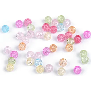 Hobby drát Křišťál praskaný syntetický, minerální korálky Ø4 mm Varianta: 2 křišťál multikolor, Balení: 100 ks