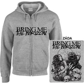 Pánská mikina Bring Me The Horizon - mikina s kapucí a zipem šedá