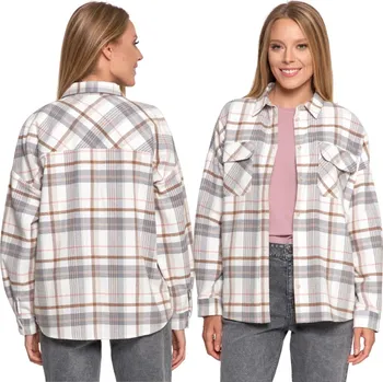 Dámská košile Moraj dámská košile s dlouhým rukávem, kostkovaná, šedá OKD5000-002, velikost 2XL/3XL