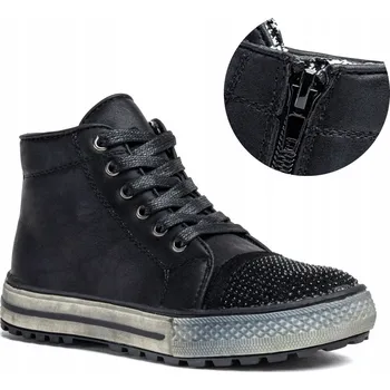 Dámská obuv Kotníkové tenisky pro dívky pohodlné STYLOVÉ vysoké zirkony ZIP Wojtyłko