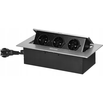 Elektrická zásuvka Zásuvka, Stolní elektrická lišta Orno černá