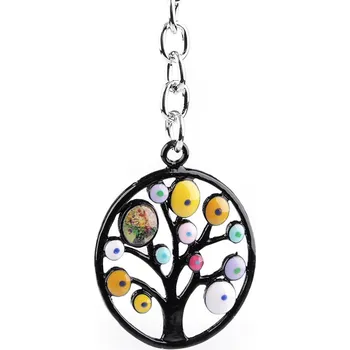 Klíč Kovový přívěsek na batoh / klíče sova, strom života Varianta: 4 multikolor strom, Balení: 1 ks