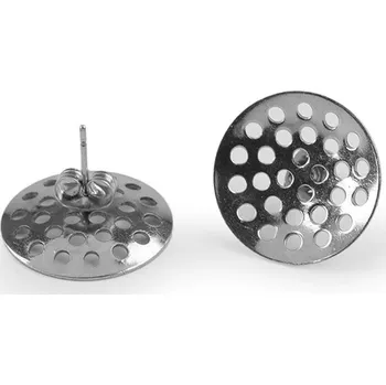 Hobby drát Náušnicová puzeta se sítkem Ø16; 18; 20 mm z nerezové oceli Varianta: 2 (18 mm) platina, Balení: 2 ks