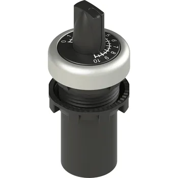 Stykač PIZZATO Potenciometr E61DM010K-D319, 10 kOhm, 0,5 W, plochý reliéf, chromový kroužek PZE-E61DM010K-D319