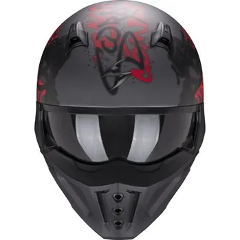 Motodoplněk Moto přilba SCORPION COVERT-X WALL matná tmavě stříbrno/červená 2H86245108