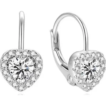 Náušnice Beneto Jemné stříbrné náušnice ve tvaru srdíček AGUC2591DL