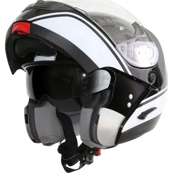 Helma na motorku Moto přilba PANTHERA MS1 SHELBY černo/bílá 2H96540793