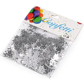 Vánoční dekorace Konfety hvězdy Varianta: 1 (Ø10 mm) stříbrná, Balení: 1 sáček