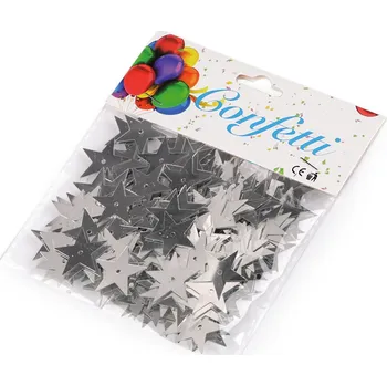Vánoce Konfety hvězdy Varianta: 2 (20 mm) stříbrná, Balení: 1 sáček