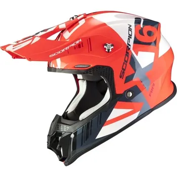 Helma na motorku Moto přilba SCORPION VX-16 AIR MACH neonově červeno/bílá 2H52471201
