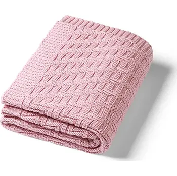 Dětská deka BABYONO Deka z organické bavlny pletená 75 x 100 cm pink 0m+