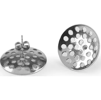 Výtvárné potřeby Náušnicová puzeta se sítkem Ø16; 18; 20 mm z nerezové oceli Varianta: 3 (20 mm) platina, Balení: 2 ks