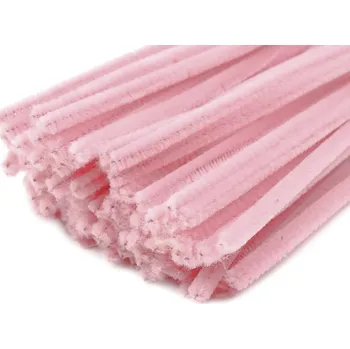 Chlupaté drátky na tvoření Ø6 mm délka cca 30 cm Varianta: 28 (A023) růžová nejsv., Balení: 20 ks