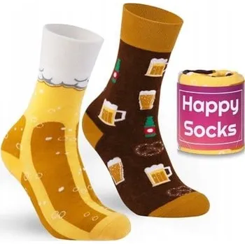 Dámské ponožky Veselé Ponožky s motivem piva, velikost 38-42, bavlněné, Happy Piwo, nesourodé