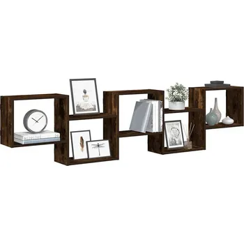 Nábytek vidaXL Nástěnná police 5 přihrádek kompozitní dřevo [859995] Barva: kouřový dub