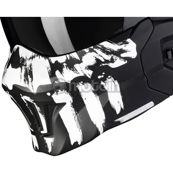 Helma na motorku Přední maska SCORPION EXO-COMBAT EVO MARAUDER matná černá/bílá 2H13719978